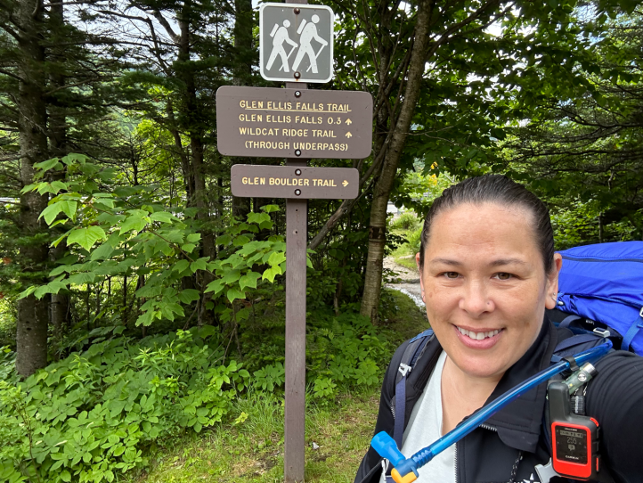 me at the trailhead sign